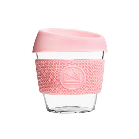 Reusable Glass Coffee Cup - Flamingo - 8Oz - The Eco Basket